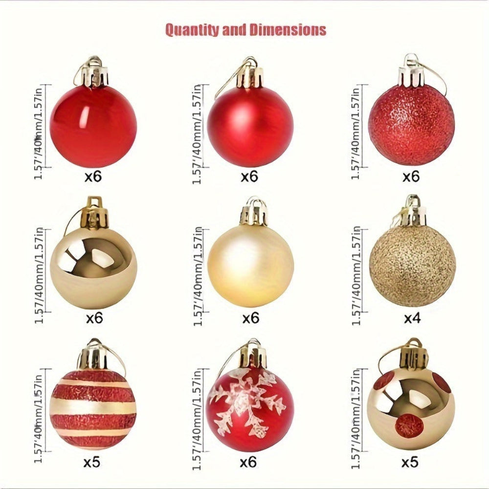 Adornos Navideños Bolas Clásicas Redondas Juego de Decoración Colgante para Árbol