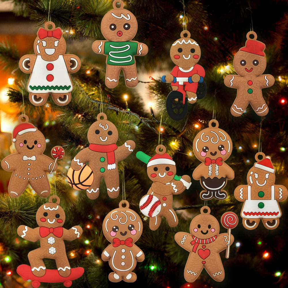 Adornos de Navidad Personajes de Pan de Jengibre Decoración para Árbol Festivo