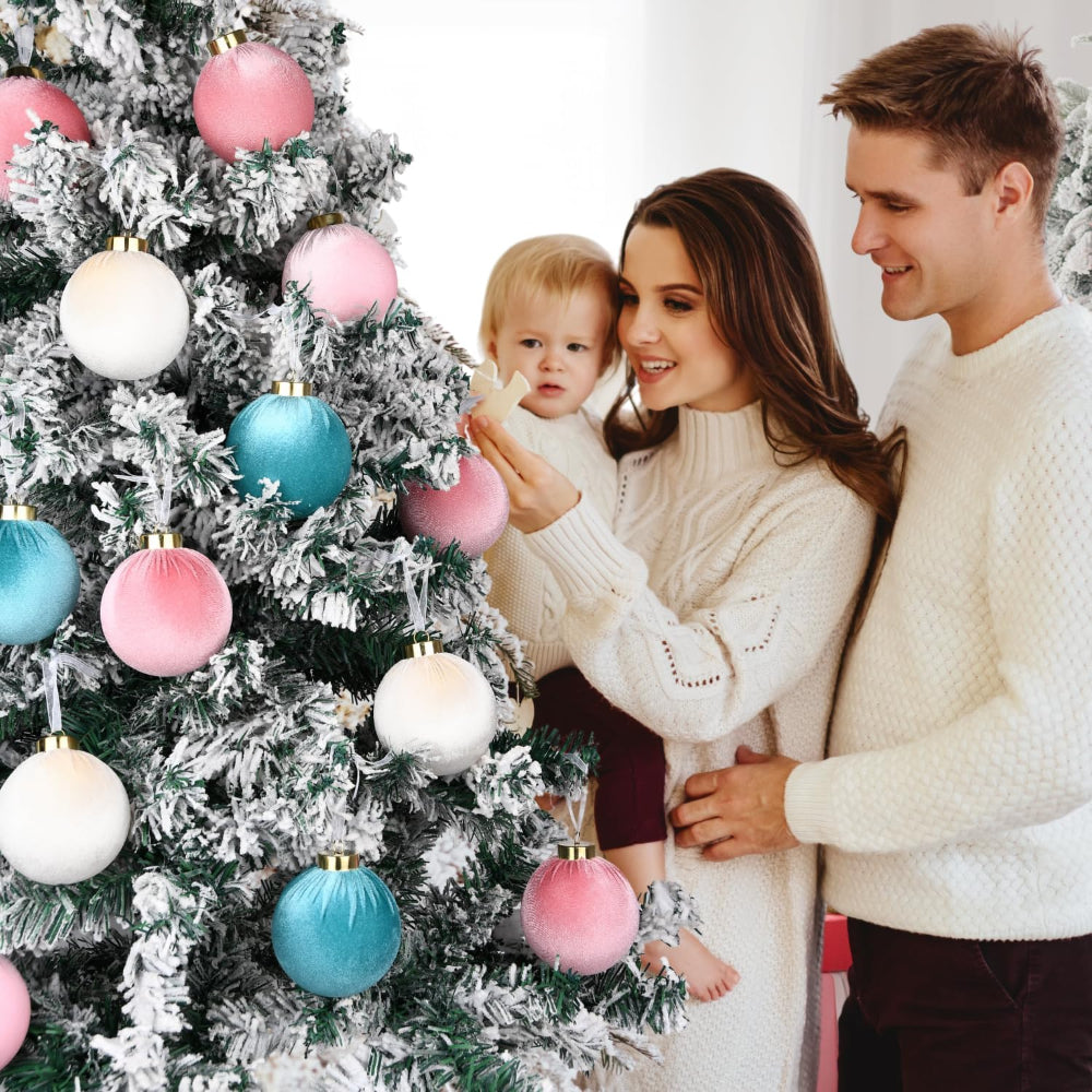 Christmas Ornaments Holiday Decorations Textured Ball Set