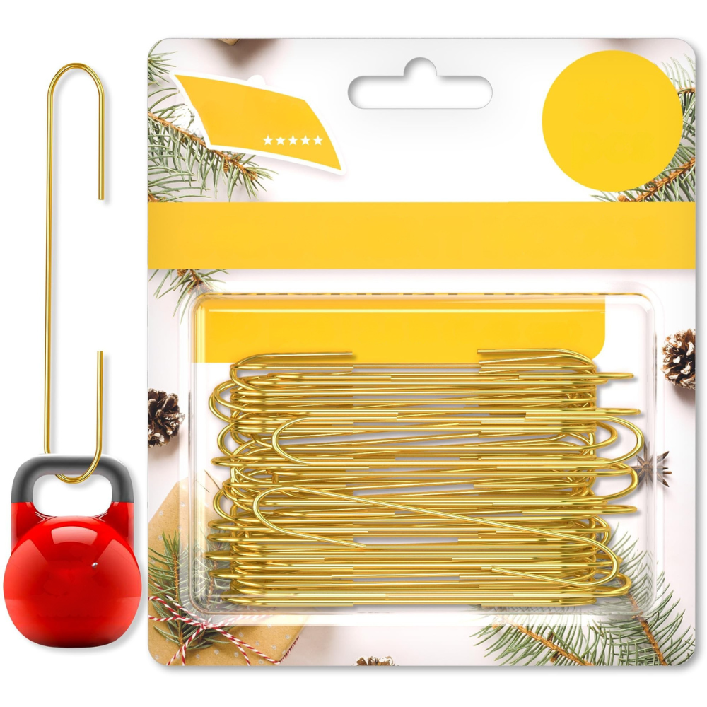 Vánoční ozdoby háčky kovové silné závěsné sváteční dekorace sada