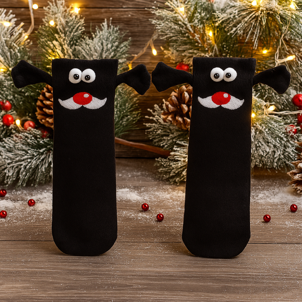 Christmas Stockings Funny Socks Couple Hand-Holding Cozy Gift