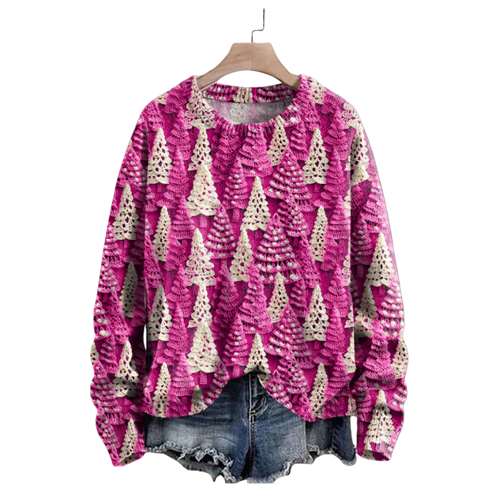 Christmas Sweater Women Knit Pullover Holiday Long Sleeve