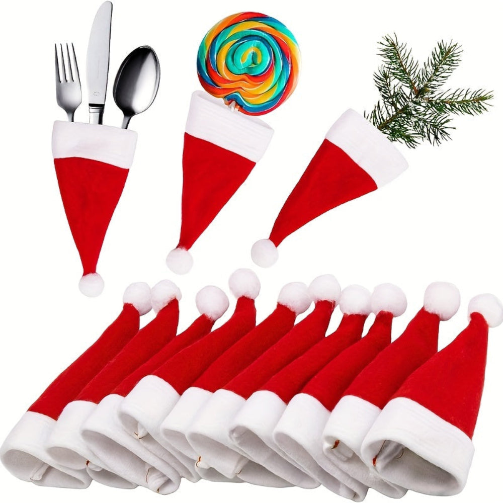 Christmas Table Decorations Santa Hats Mini Festive Table Accessories