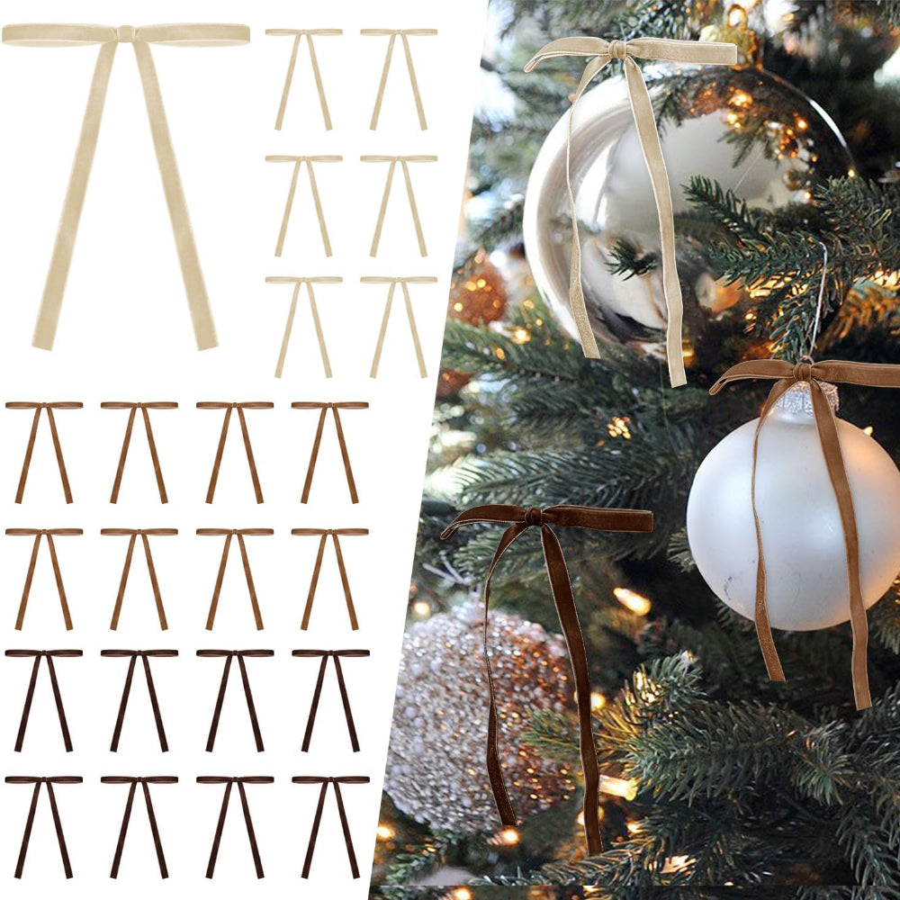 クリスマスツリー ガーランド ベルベットリボン ボウ ヴィンテージ ホリデーデコレーションセット