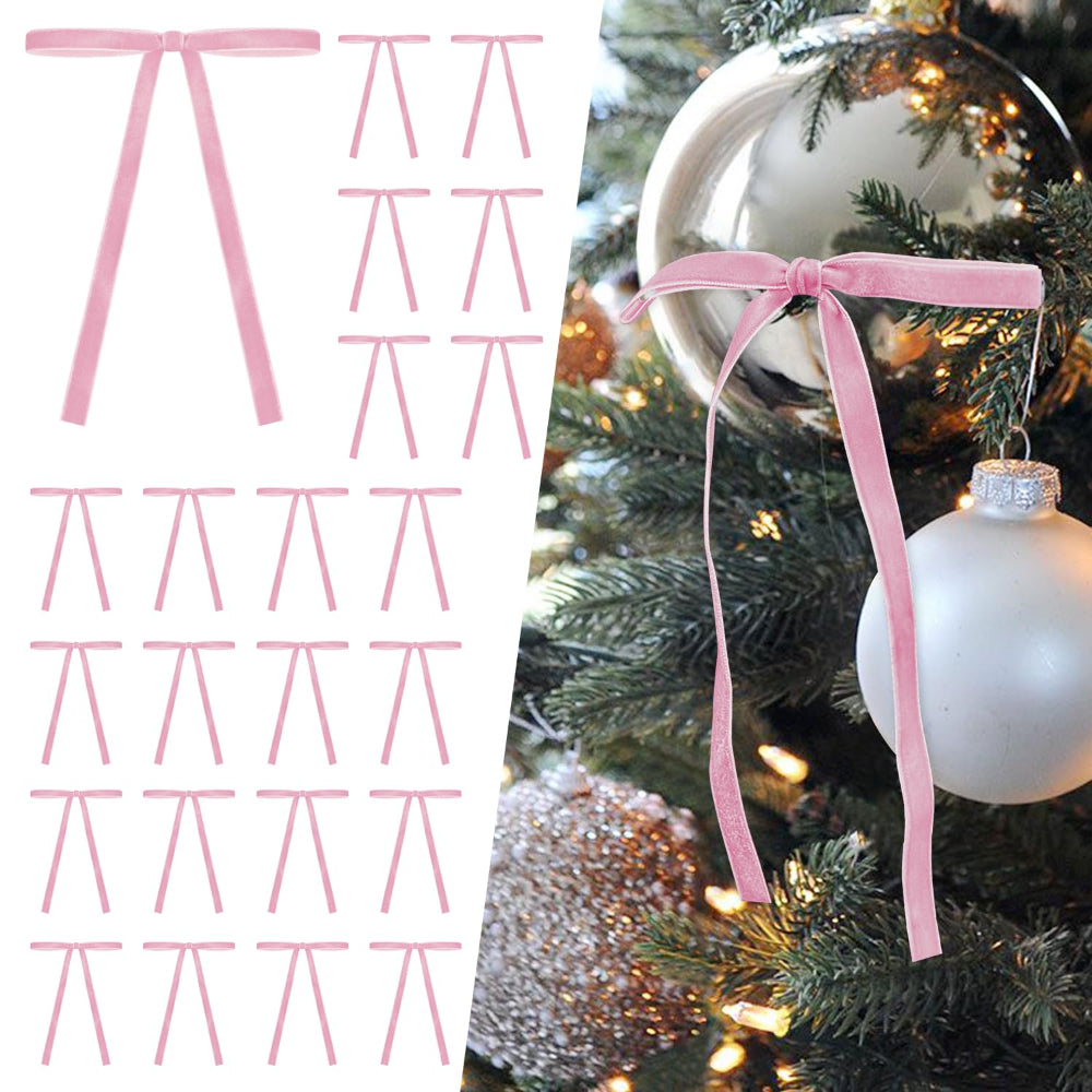 クリスマスツリー ガーランド ベルベットリボン ボウ ヴィンテージ ホリデーデコレーションセット