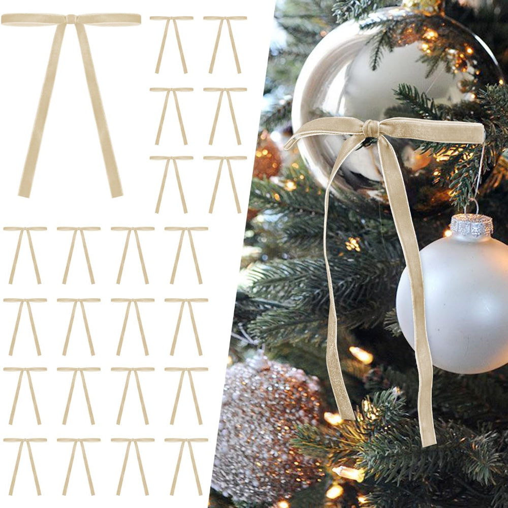 クリスマスツリー ガーランド ベルベットリボン ボウ ヴィンテージ ホリデーデコレーションセット