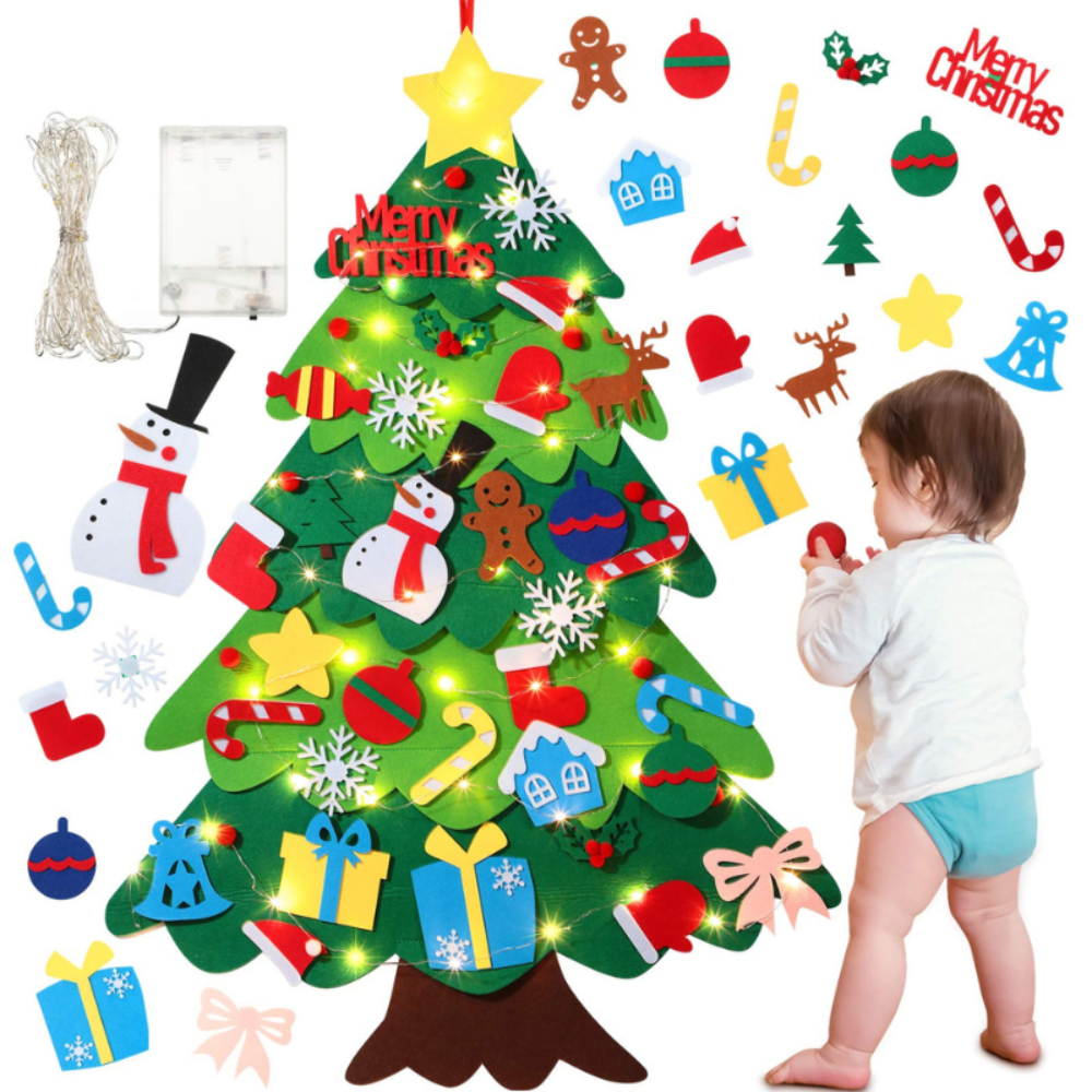 Christmas Tree Kids Activity Felt Set Lights Ornaments