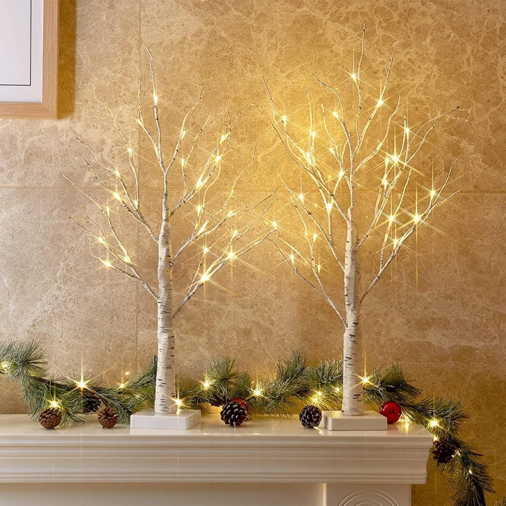 Christmas Tree LED Birch Table Lights Home Accent Decor