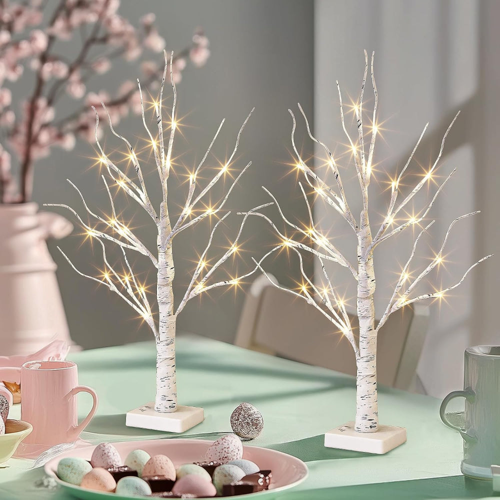 Christmas Tree LED Birch Table Lights Home Accent Decor