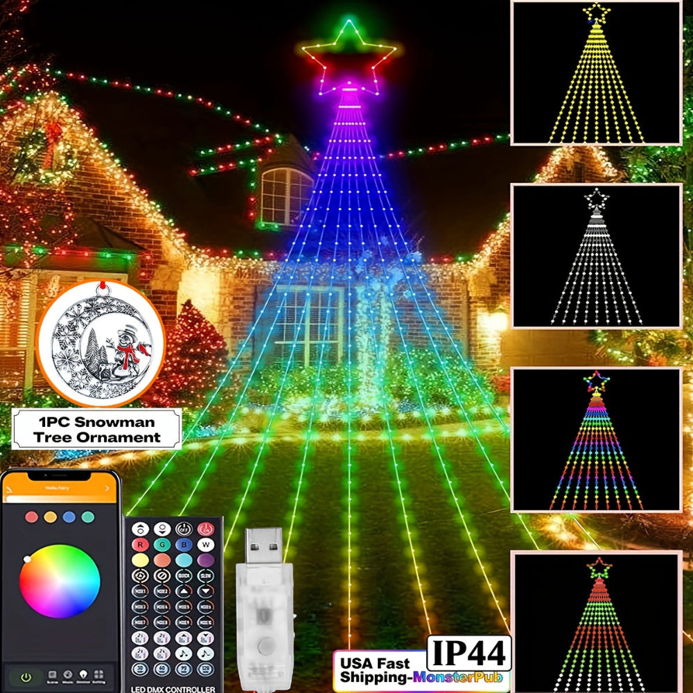 Christmas Tree LEDs String Lights RGB Outdoor App Control Display