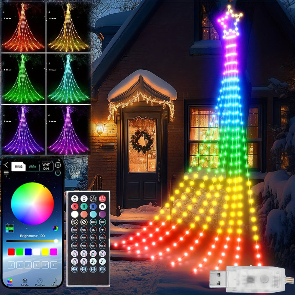 Christmas Tree LEDs String Lights RGB Outdoor App Control Display