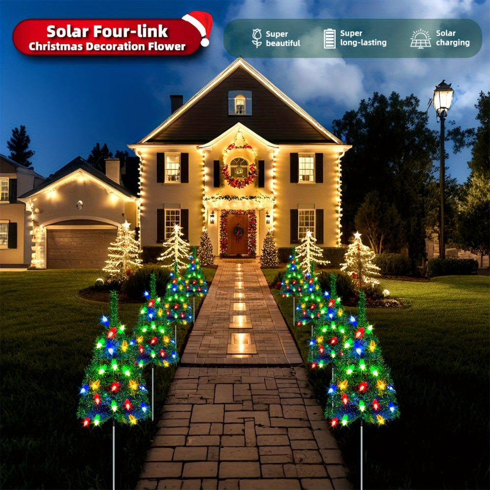 Christmas Tree Lights Solar Outdoor Garden Pathway Set