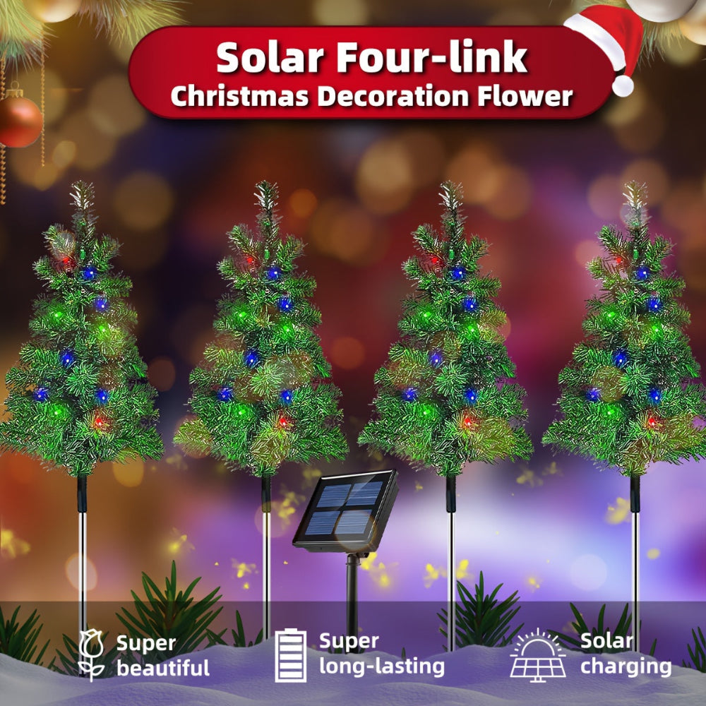 Christmas Tree Lights Solar Outdoor Garden Pathway Set