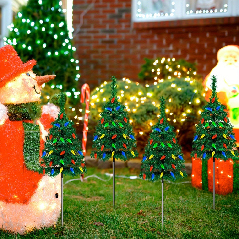 Christmas Tree Lights Solar Outdoor Garden Pathway Set