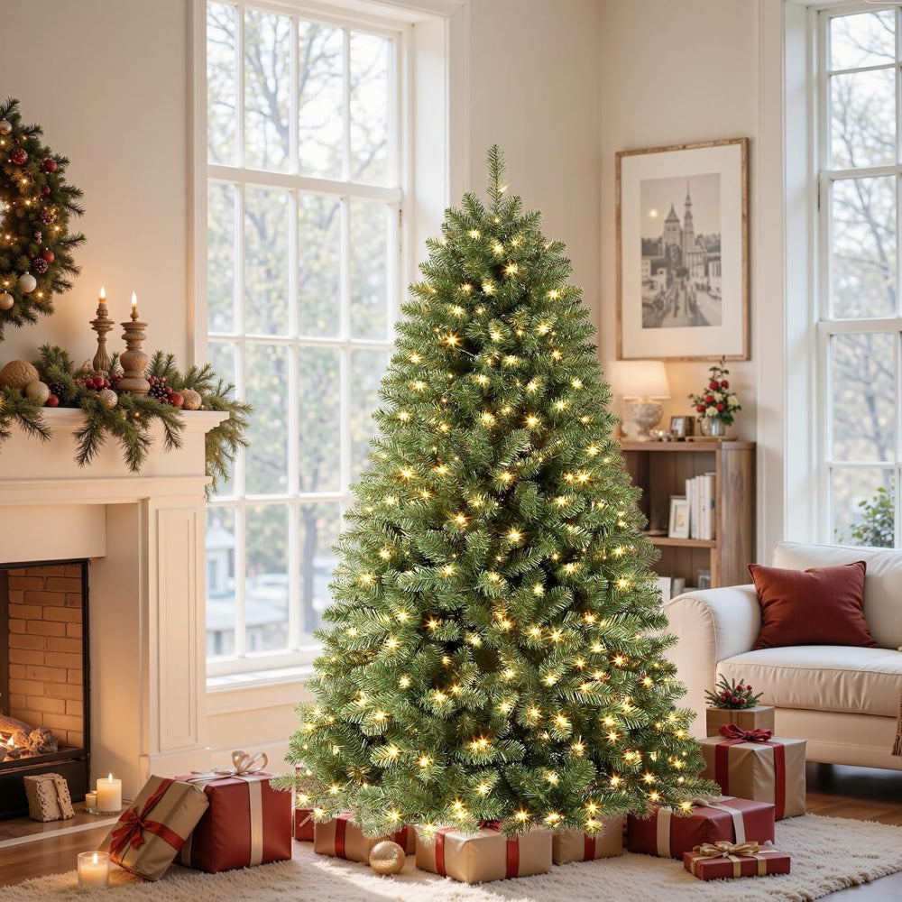 Christmas Tree Prelit Artificial Indoor Spruce Warm Lights