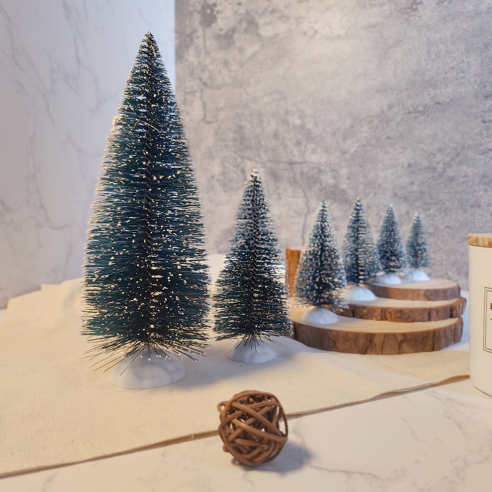Christmas Tree Set Mini Pine Snow Tabletop Display