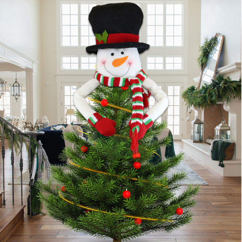 クリスマスツリートッパー ぬいぐるみ サンタ スノーマン トナカイ デコレーション