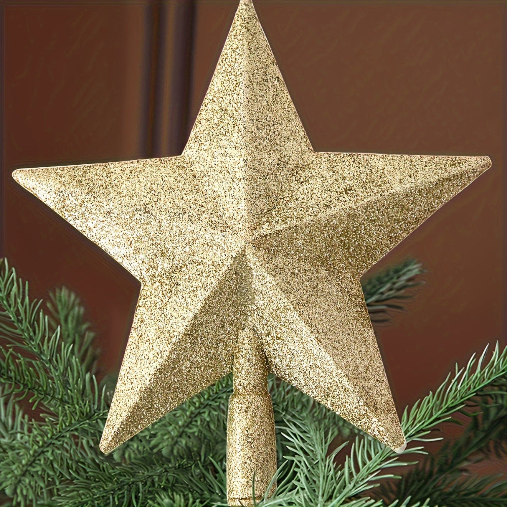 Christmas Tree Topper Star Glitter Holiday Decor