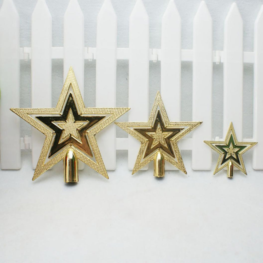 Christmas Tree Topper Star Gold Sparkle Decoration