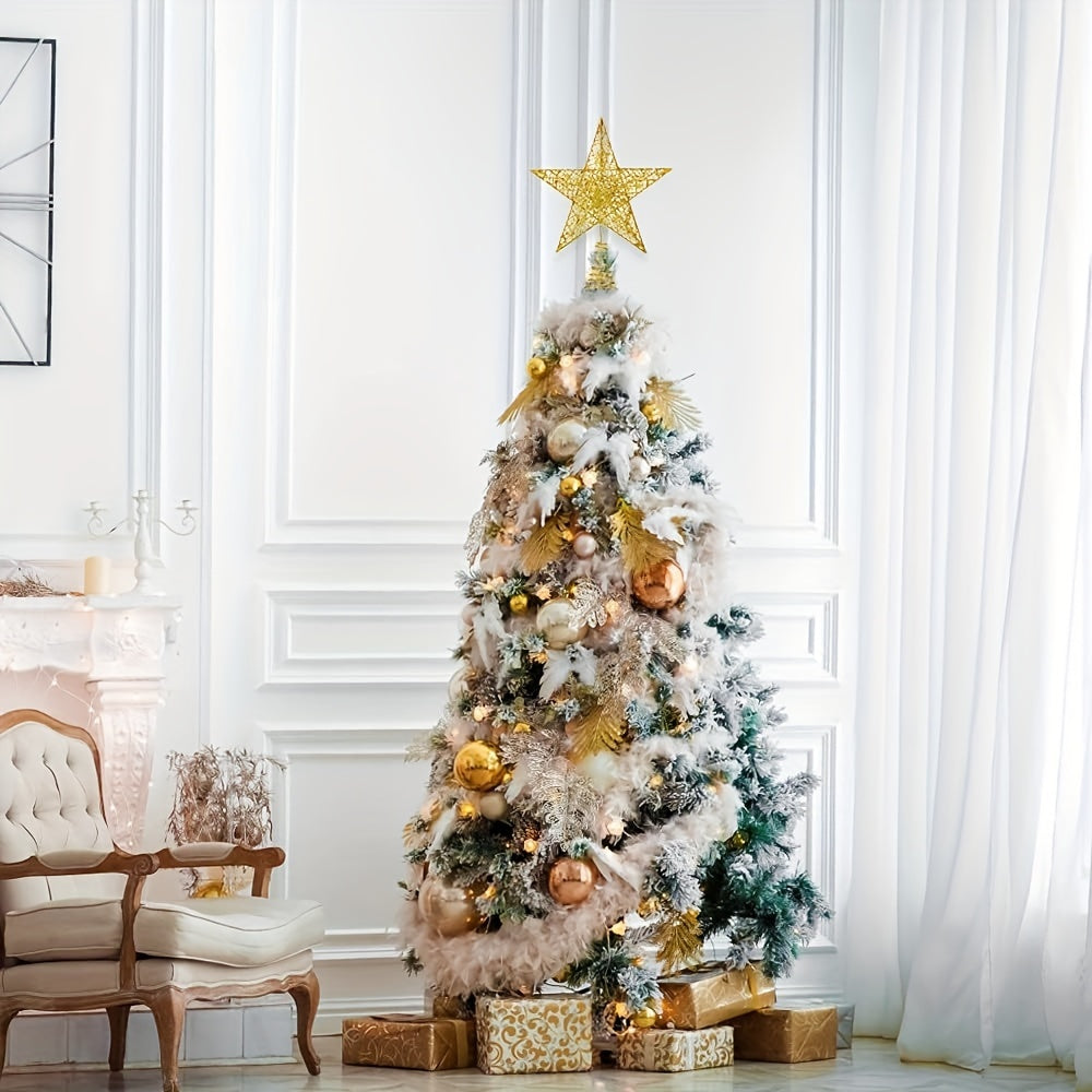 Christmas Tree Topper Star LED Lighted Gold Decoration