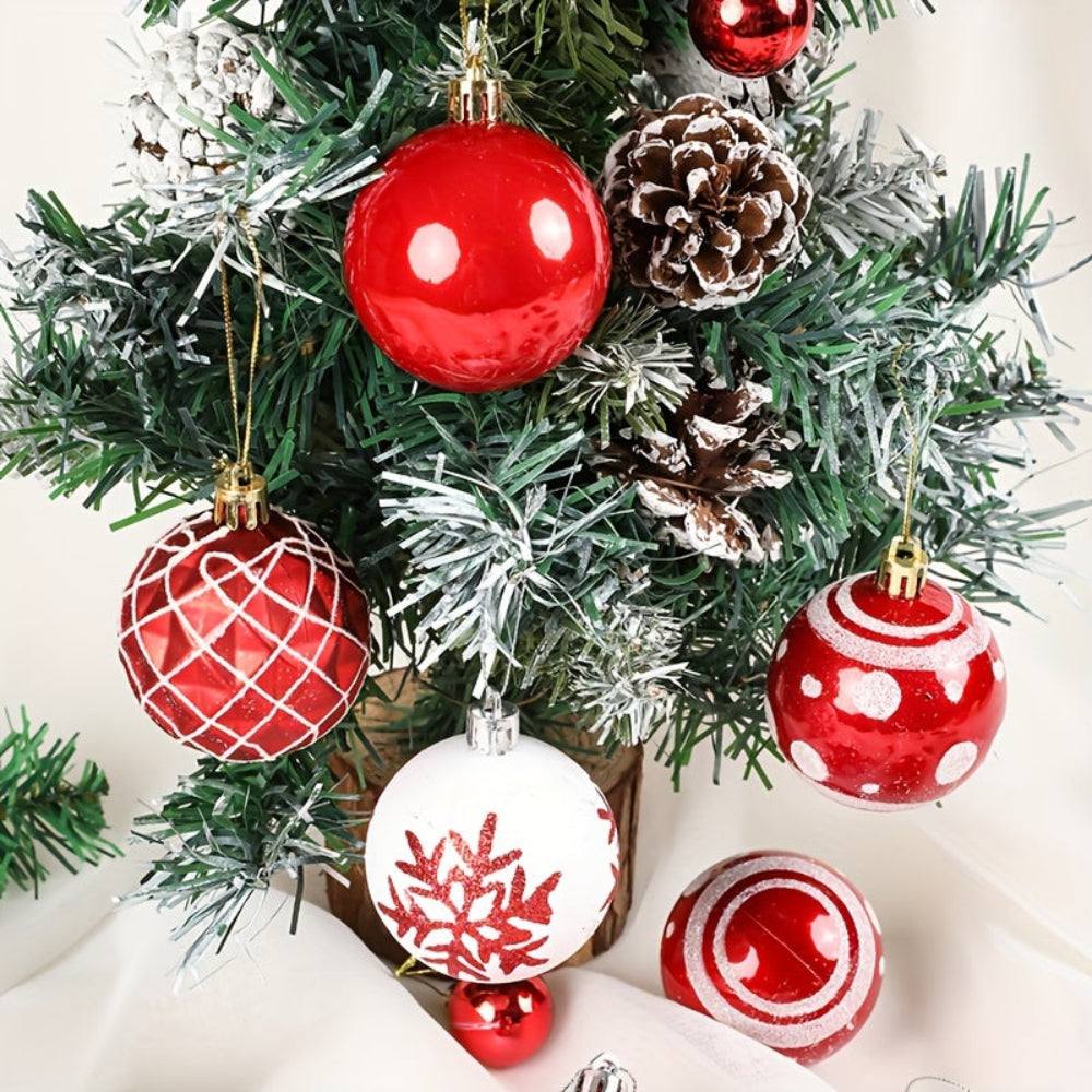 Juego de adornos navideños clásico para colgar en árbol, bolas decorativas