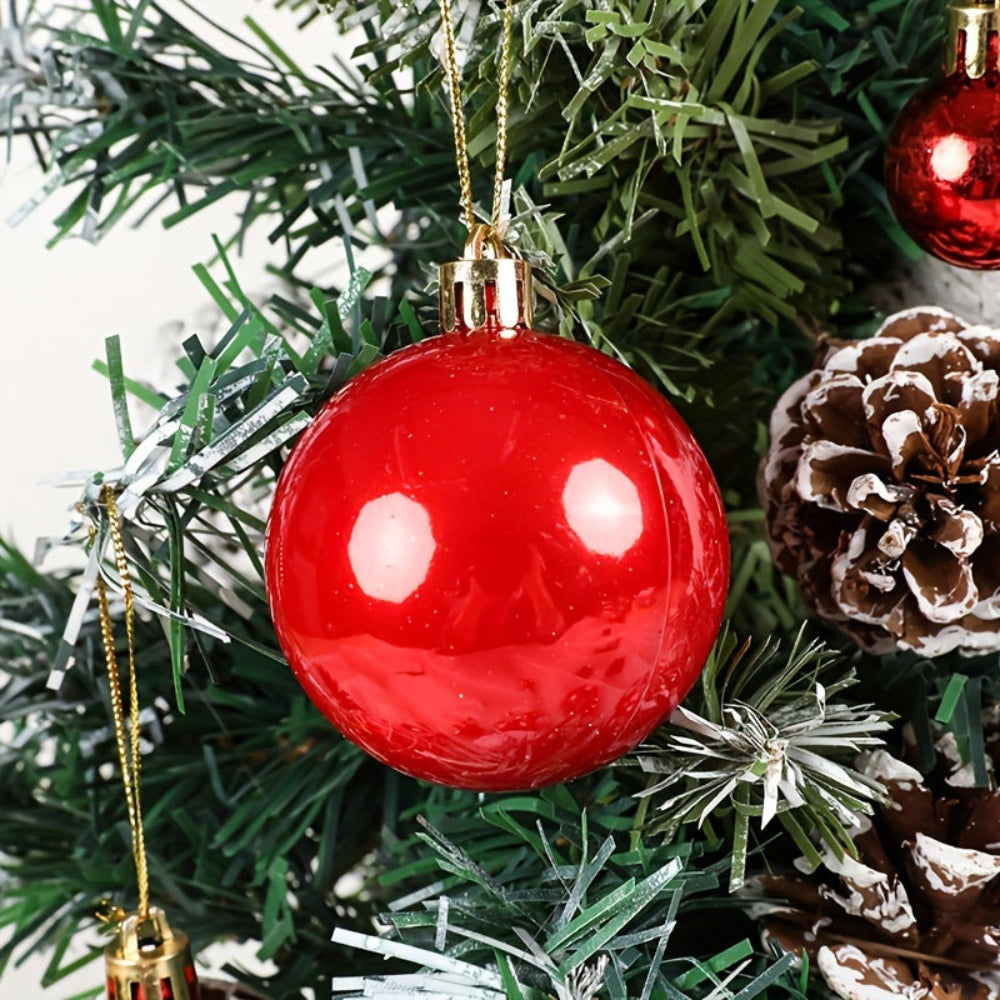Juego de adornos navideños clásico para colgar en árbol, bolas decorativas