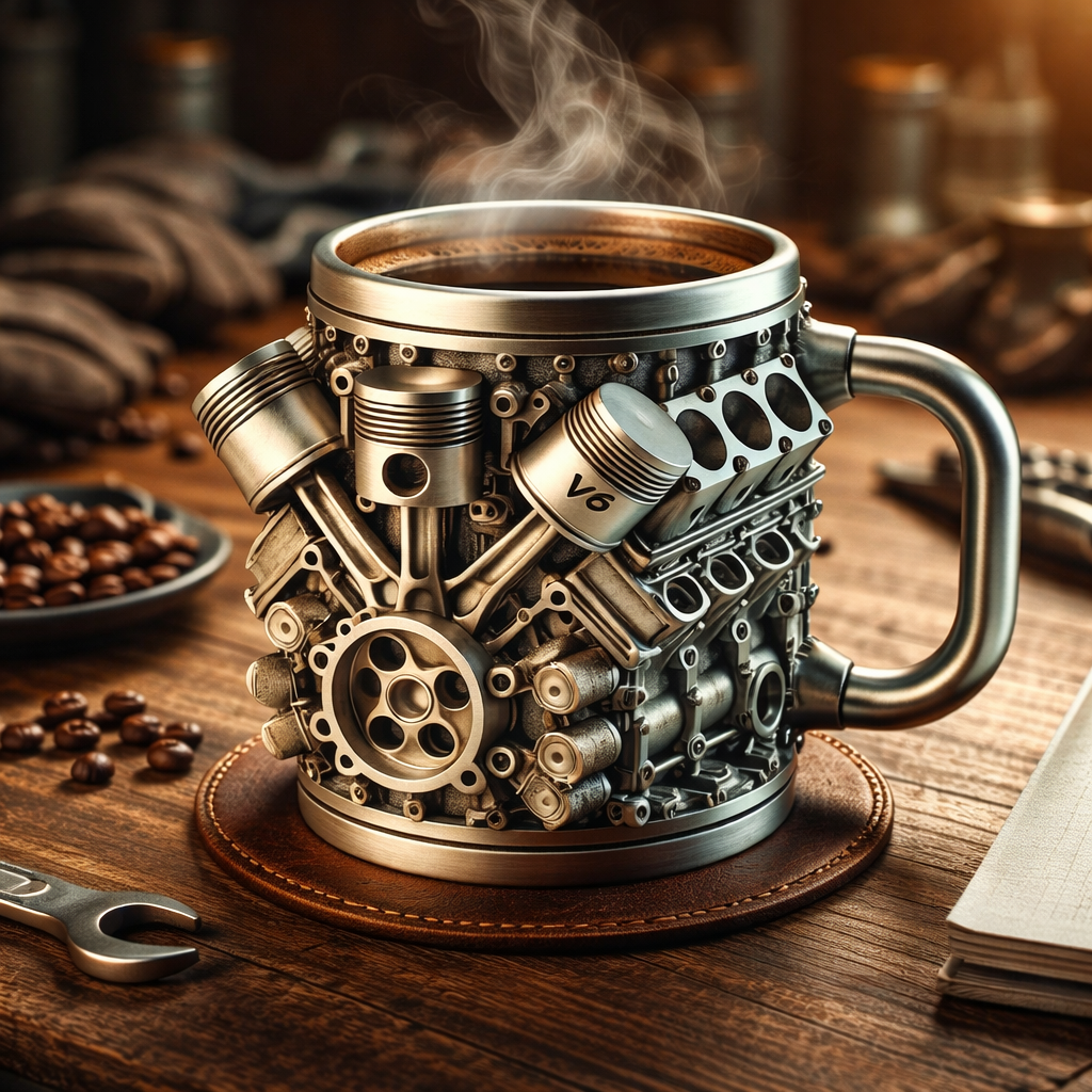 Coffee Mug Engine Design Automotive Style Novelty Cup