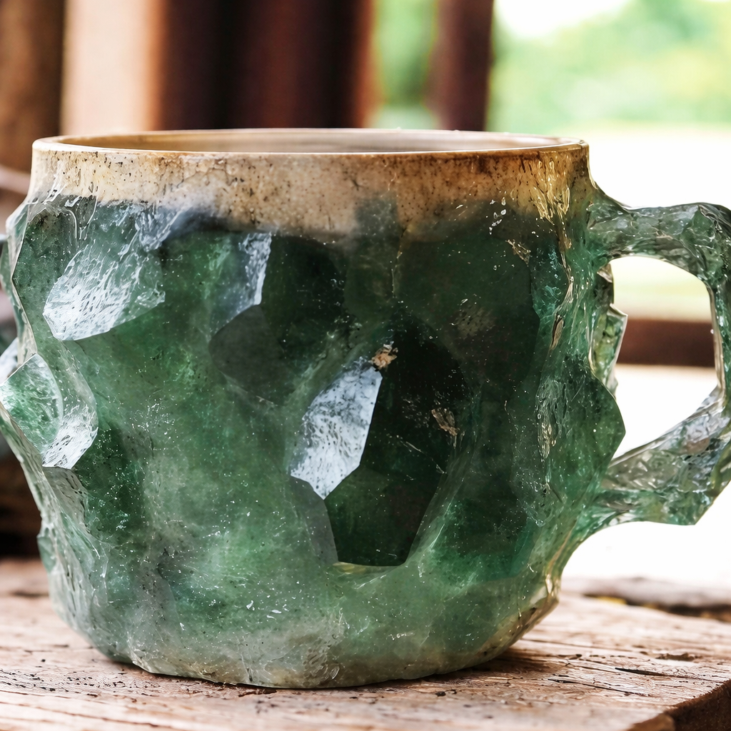 Coffee Mug Stone Style Handcrafted Look Handle