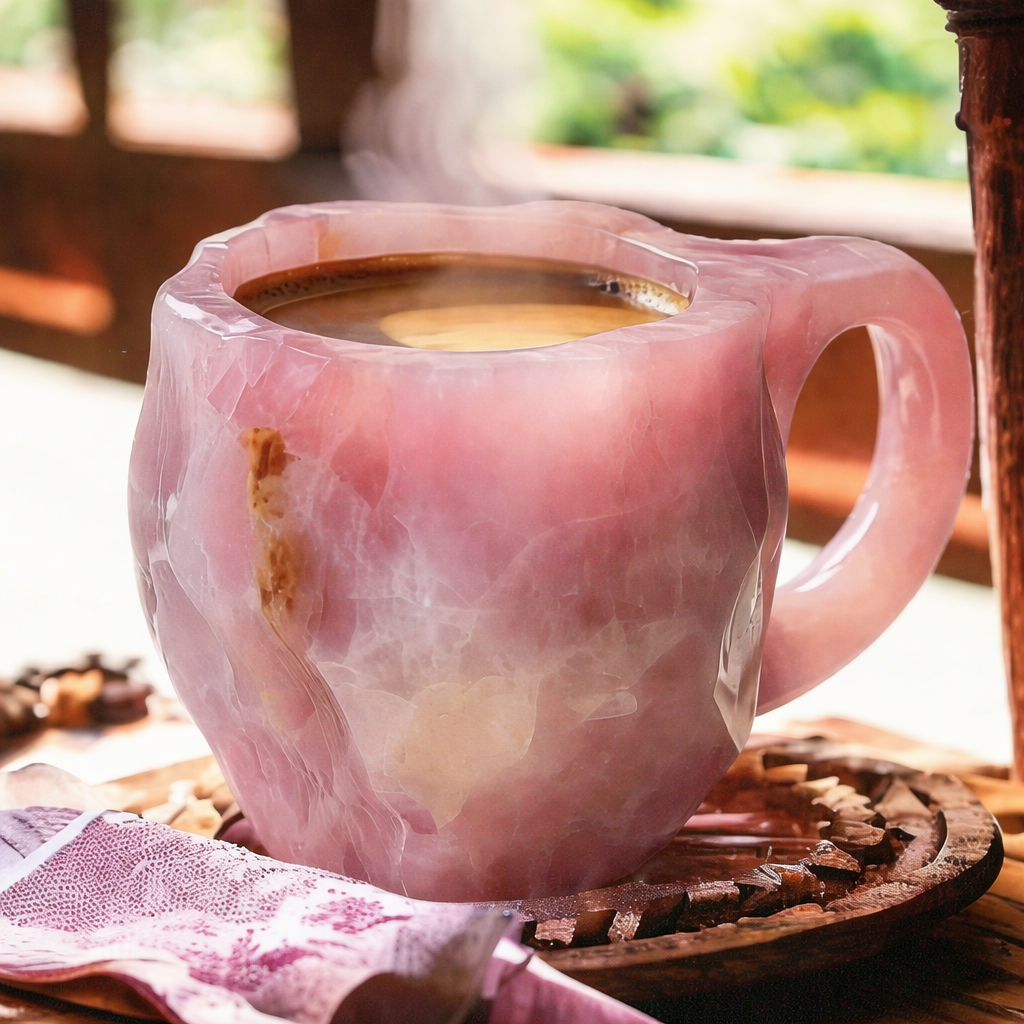 Coffee Mug Stone Style Handcrafted Look Handle