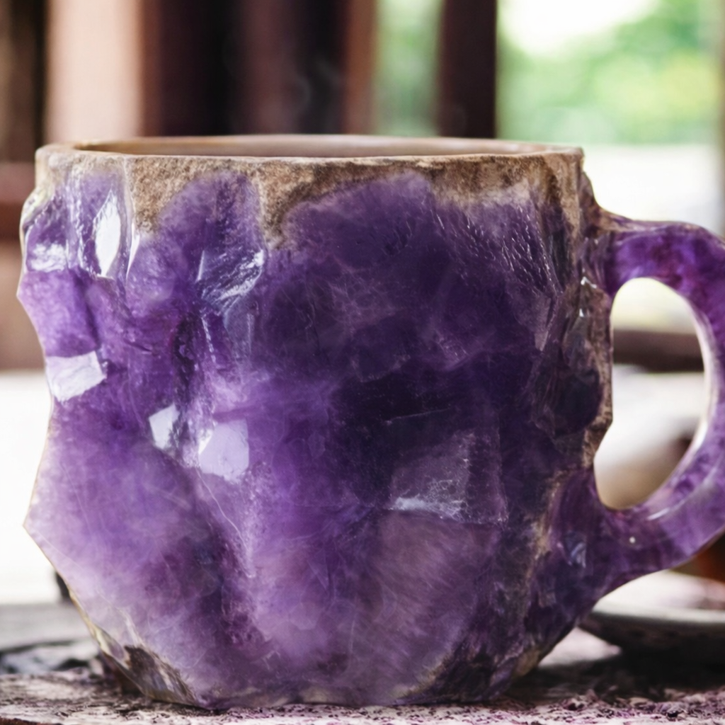 Coffee Mug Stone Style Handcrafted Look Handle