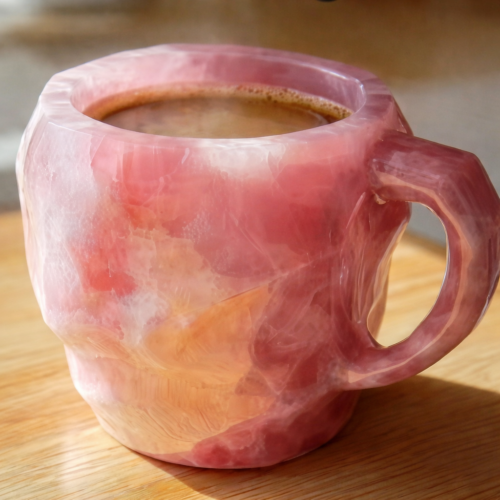 Coffee Mug Stone Style Handcrafted Look Handle