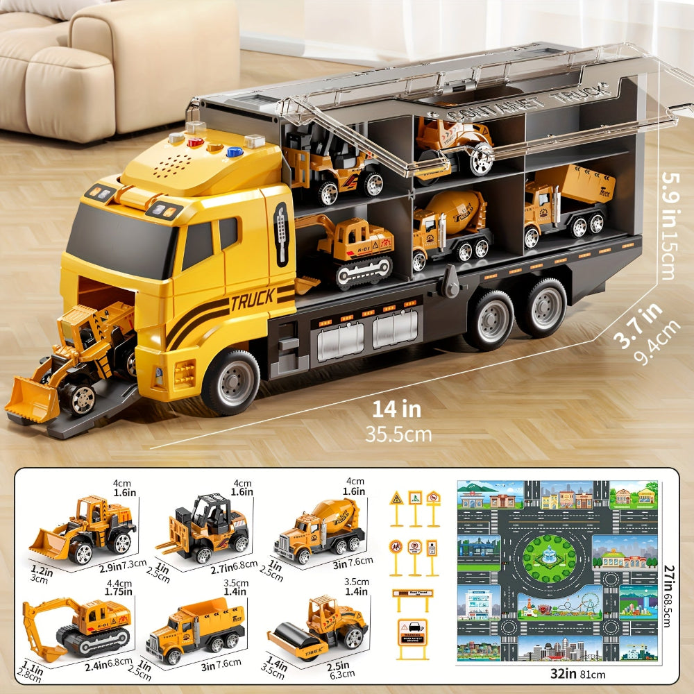 Construction Toy Set Kids Vehicle Playset Trucks Cranes Equipment
