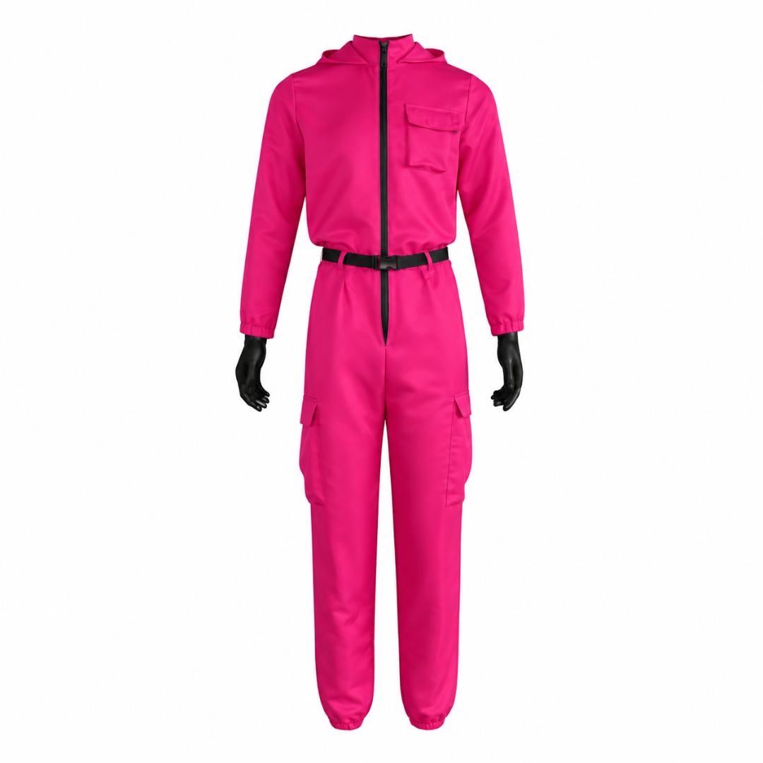 Costume Jumpsuit Hooded Zip Up Long Sleeve Wear