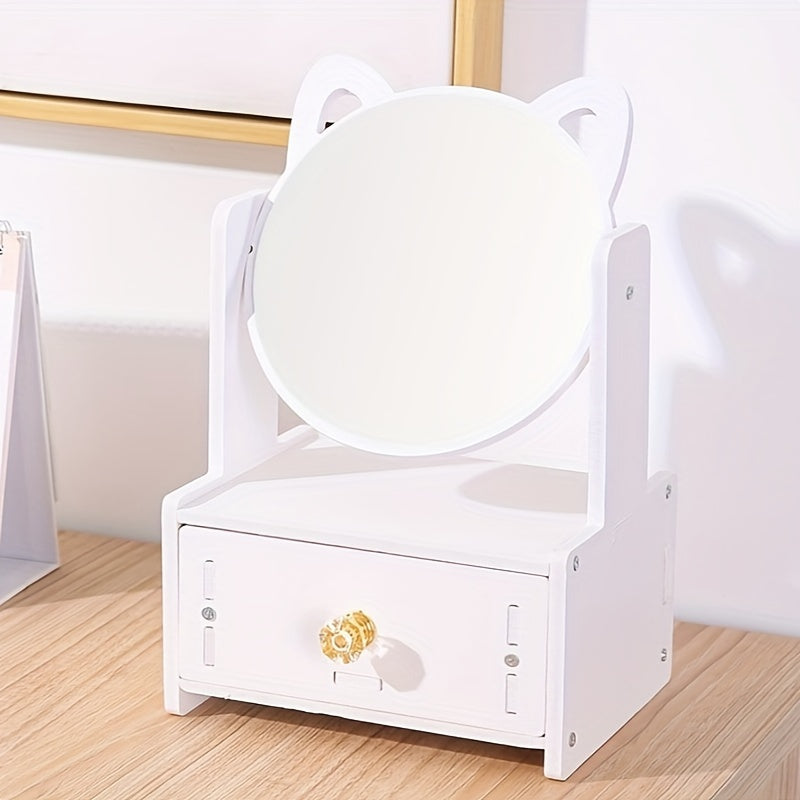 Makeup Mirror With Storage Cute Tabletop Design