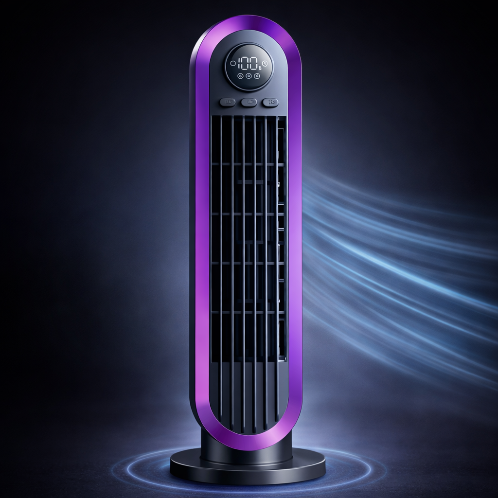Desk Fan Bladeless Quiet Rechargeable Tower Fan