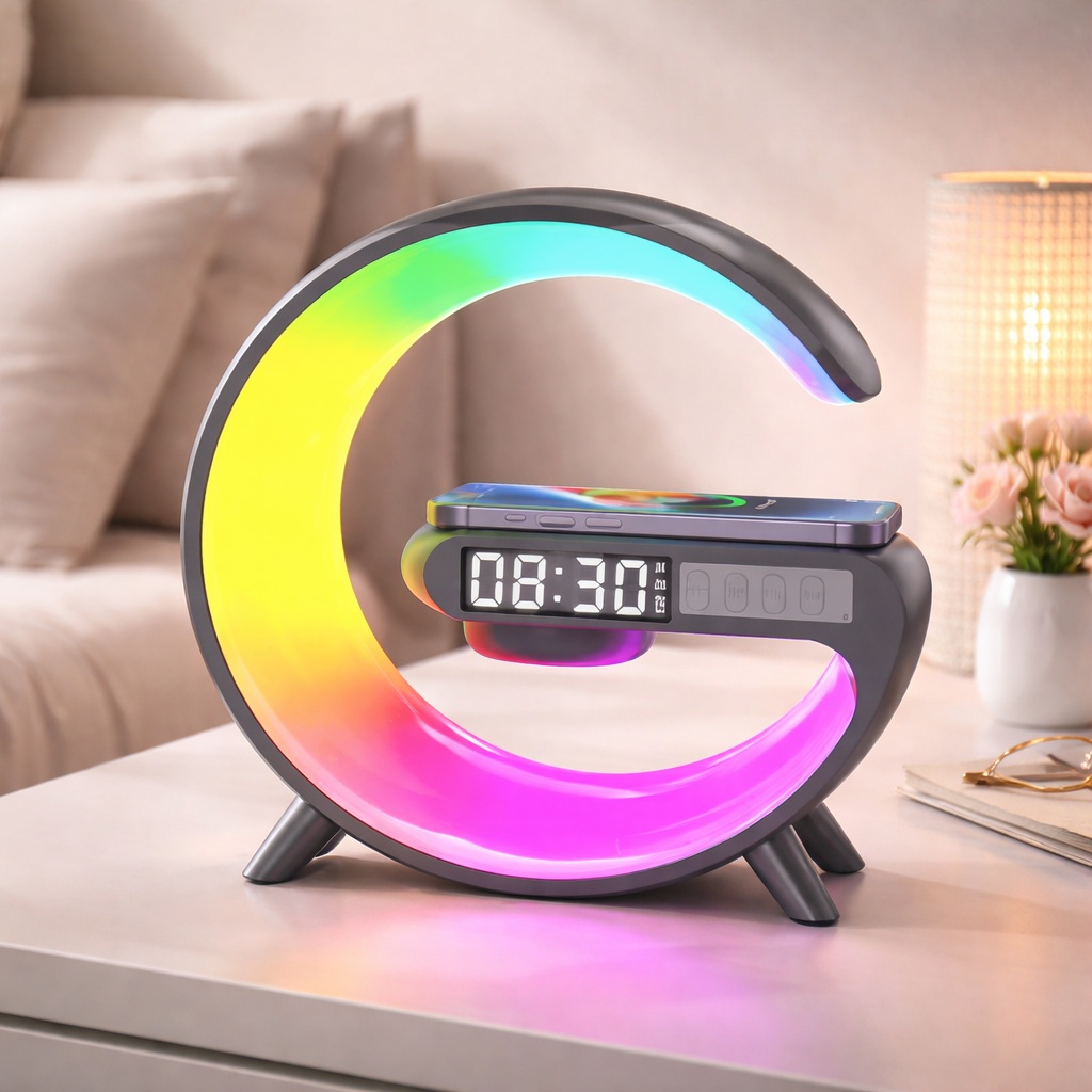 Desk Lamp Wireless Charging Speaker Alarm Clock