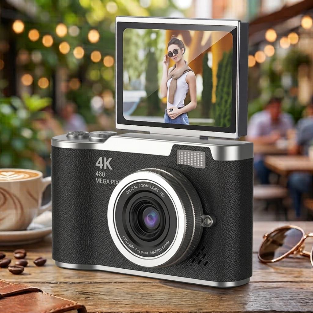 Digital Camera 4K Flip Screen Compact 48MP Digital Camera Device