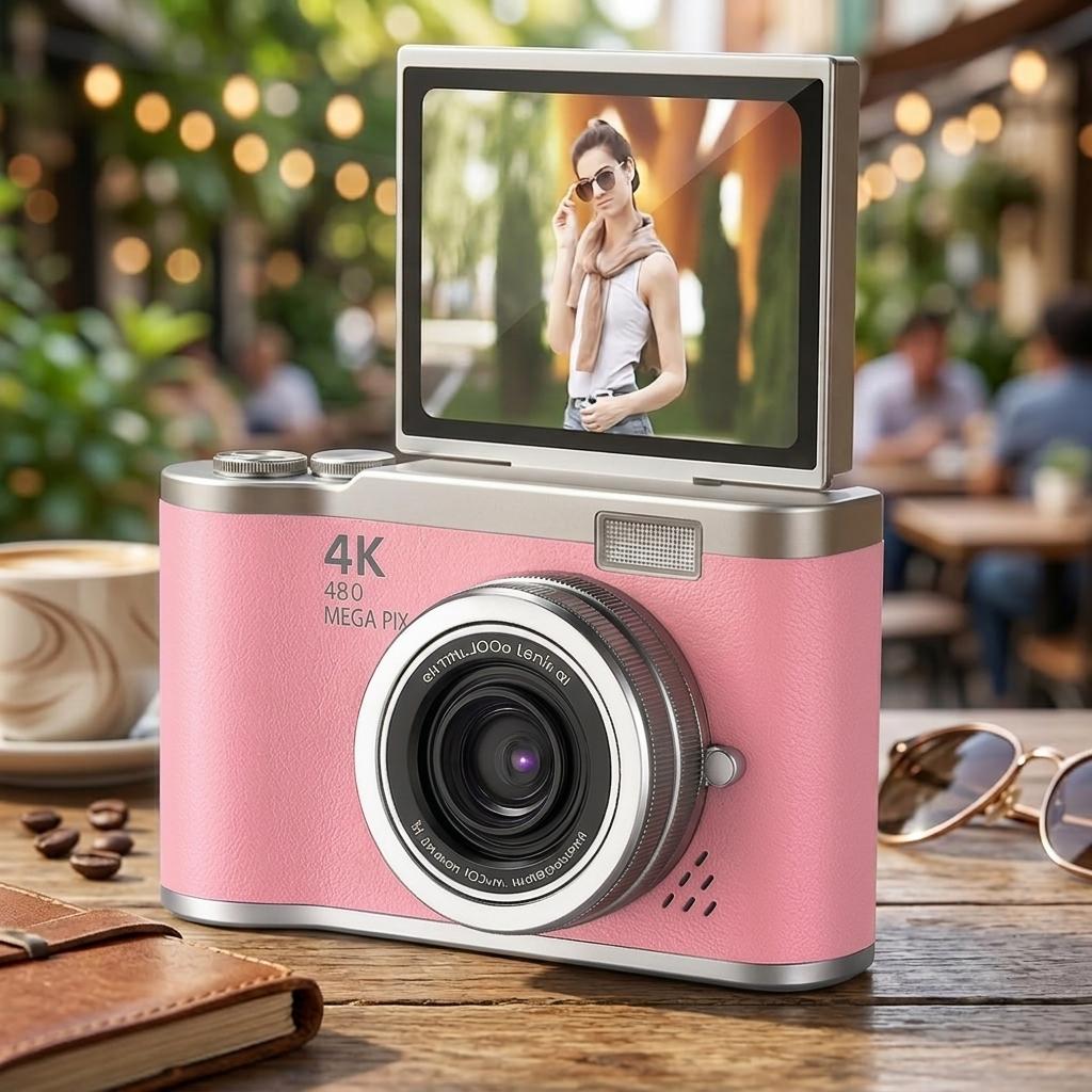Digital Camera 4K Flip Screen Compact 48MP Digital Camera Device