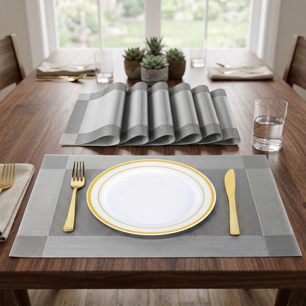 Placemats Woven Non Slip Dining Table Mat Set