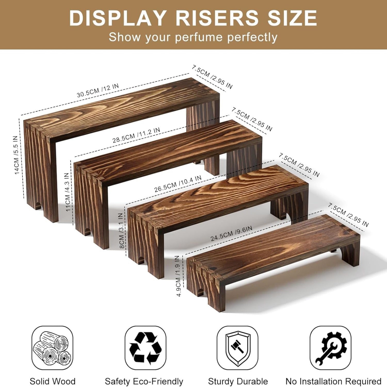 Display Shelves Tiered Organizer Set 8