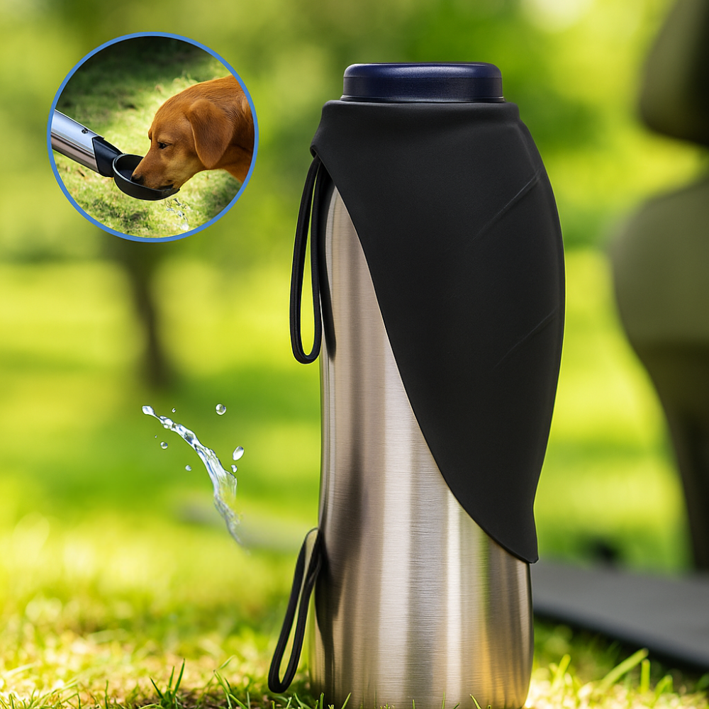 Botella de agua para perros de acero inoxidable vaso portátil para beber de viaje