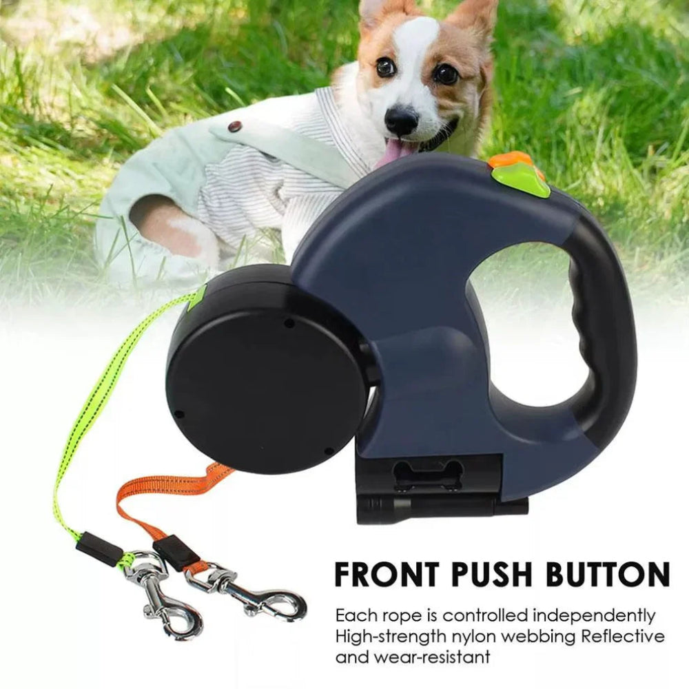 Dog Leash No Tangles Two Retractable Lead 2