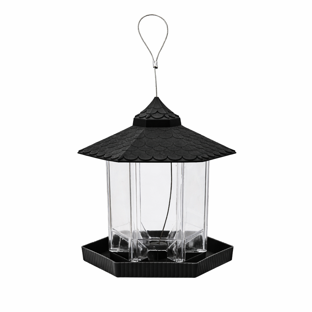 Bird Feeder Hanging Copper Roof Outdoor