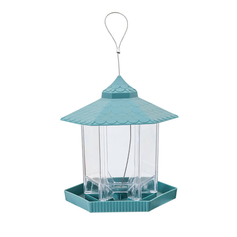 Bird Feeder Hanging Copper Roof Outdoor