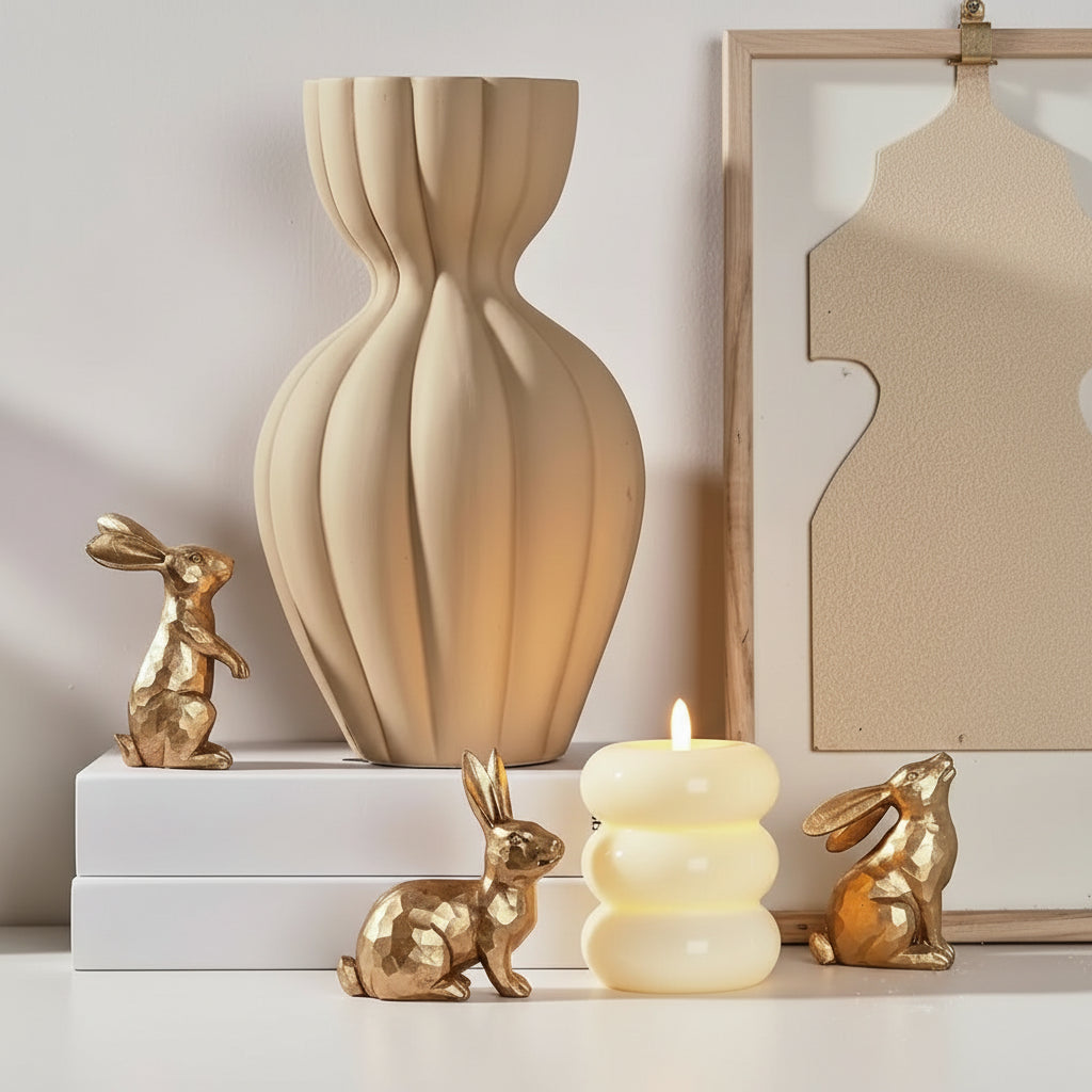 Easter Monday Decorations Rabbit Figurine Set 2