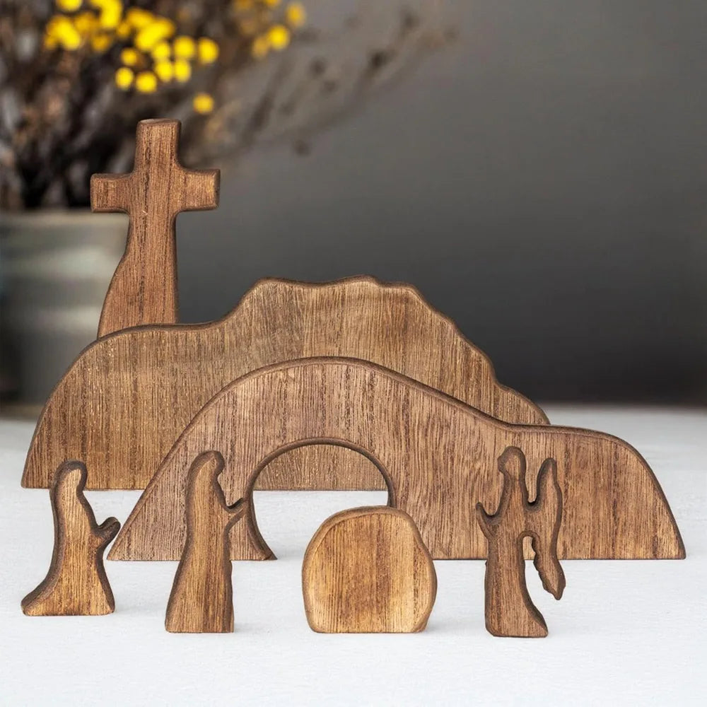 Easter Monday Decorations Wooden Resurrection Scene Ornament 2
