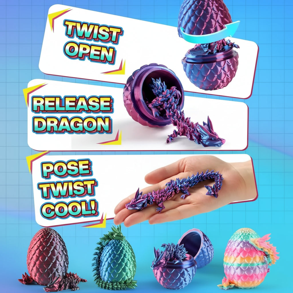 Easter Monday Gift Dragon Egg Toy 3D Printed Mystery Box 2