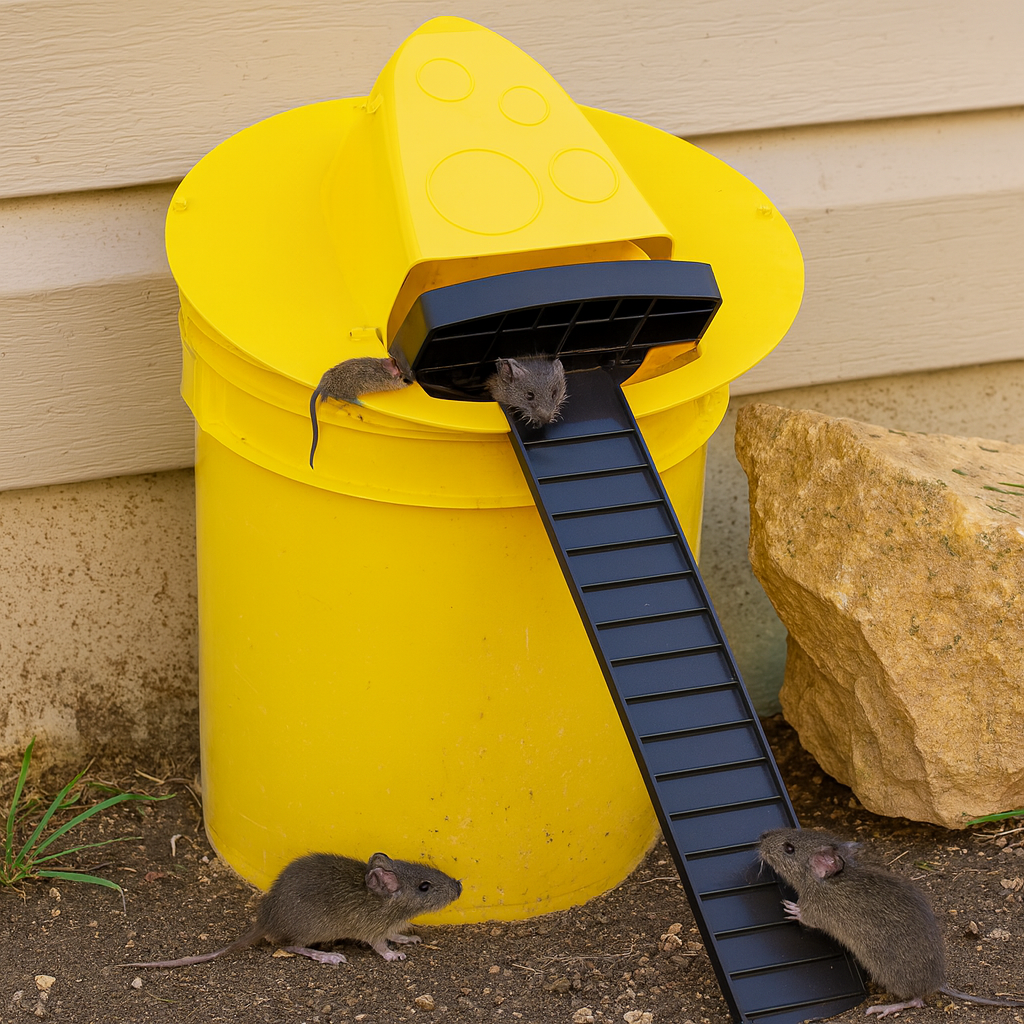 Mouse Trap Bucket Lid Auto Reset Trap
