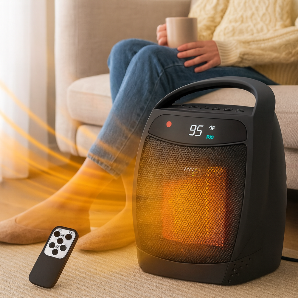 Electric Space Heater Portable Ceramic Indoor Heater Remote Control