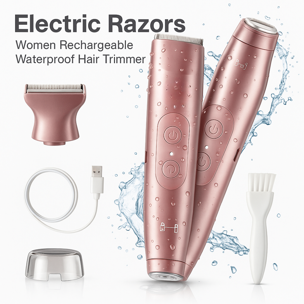 Electric Razors Women Rechargeable Waterproof Hair Trimmer